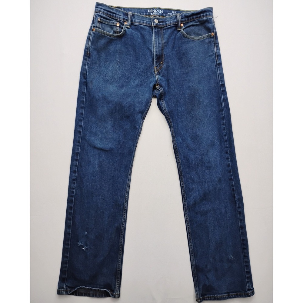 Levis Denizen 285 Jeans Mens Blue Relaxed Fit 36x34 Straight Leg Denim Pants